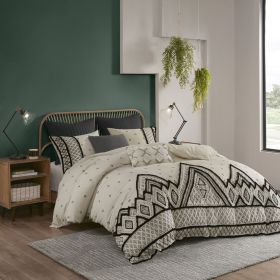 Full/Queen 3 Piece Flax and Cotton Blended Duvet Cover Set