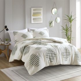 King/Cal King 3 Piece Cotton Blend Chenille Comforter Set