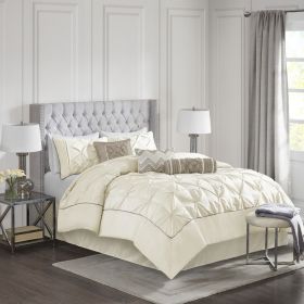 7 Piece Tufted Comforter Set Ivory Full
