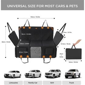 Made4Pets Pet Dog Car Back Seat Cover Back Seat Extension Pad Can Bear 400 Pounds Waterproof And Non-slip Dog Car Hammock Eight-layer Hard Bottom (Option: BlacK)
