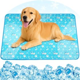 Dog Cooling Mat, Pet Cooling Mat with Non-Toxic Solid Gel, Self-Cooling Pad for Dogs, Waterproof, Durable Cooling Bed for Indoor, Outdoor, Summer (Option: L)
