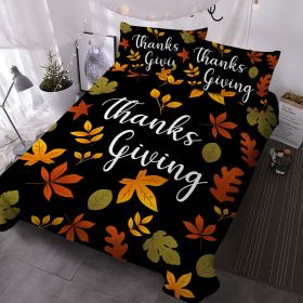 3Pcs Vintage Autumn Bedding Sets Maple Leaf Duvet Cover Sets Thanks Giving Quilt Cover Set (size: King)