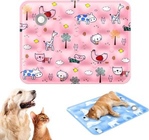 120*70cm Dog Cooling Mat, 2026 New Summer Pet Mats, Portable Pet Cooling Pad for Travel, Washable Gel Coolings Mat for Dogs and Cats Indoor Outdo (Color: pink)