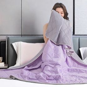 Premium Cotton Summer Comforter - Ultra-Soft All-Season Lightweight Bedding for Throw/Queen/King Size (Color: purple, size: 200cm x 230cm)