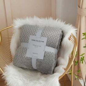 Solid Color Flannel Wheat Grain Blanket Children's Blankets (Option: Silver Gray-180x200cm)